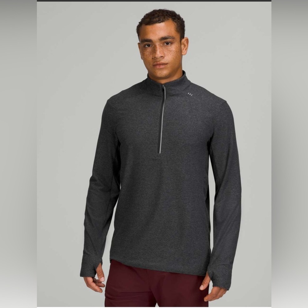 Lululemon Surge Warm Half-Zip- Heathered Graphite Grey/ Black Size L